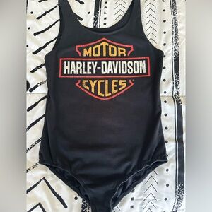 Harley Davidson logo sleeveless bodysuit